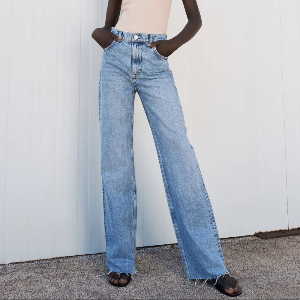 zara high rise wide leg jeans